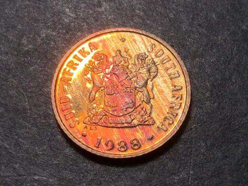 1988 RSA proof 1c (1 cent) coin - Excellent toned