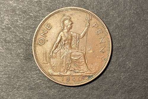 Excellent 1940 British 1 penny coin