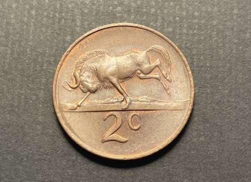 Nice 1965 RSA 2c (2 cent) coin - Afrikaans