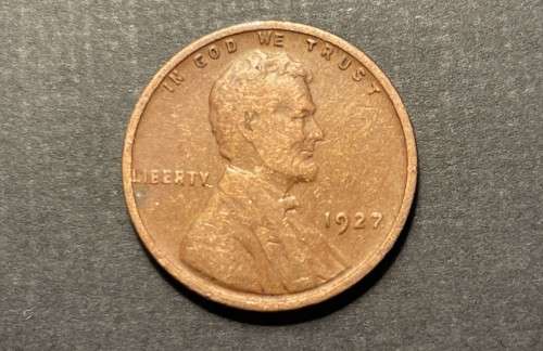 1927 USA `Wheat penny` 1 cent coin