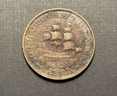 1929 SA 1/2 penny coin - as per photo