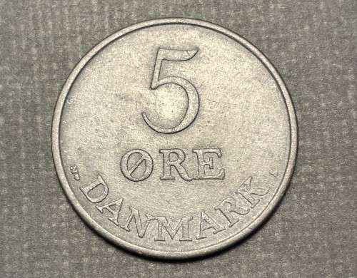 1952 Denmark 5 Øre Zinc coin