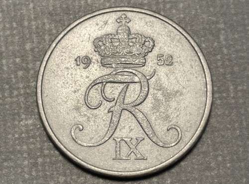 1952 Denmark 5 Øre Zinc coin