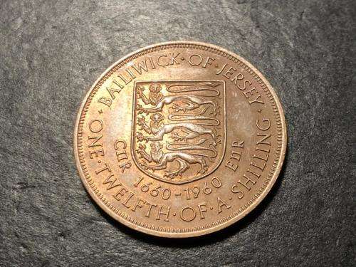 1660 to 1960 Bailiwick of Jersey 1/12 of a shilling (Penny) coin - Queen Elizabeth II