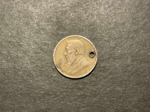 ZAR 1896 silver 3 pence coin