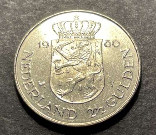 1980 Netherlands 2½ Gulden coin