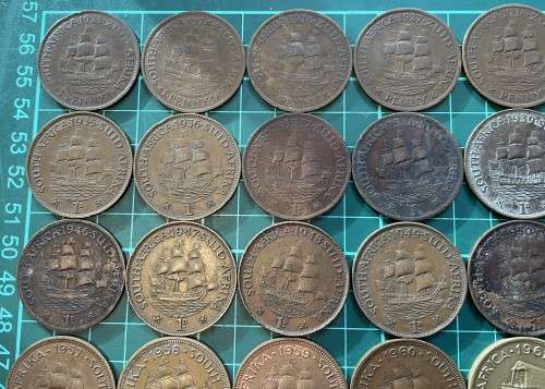 Complete collection of SA Union copper coins from 1923 to 1964 - PLEASE READ DESCRIPTION