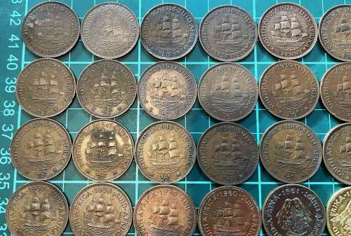 Complete collection of SA Union copper coins from 1923 to 1964 - PLEASE READ DESCRIPTION