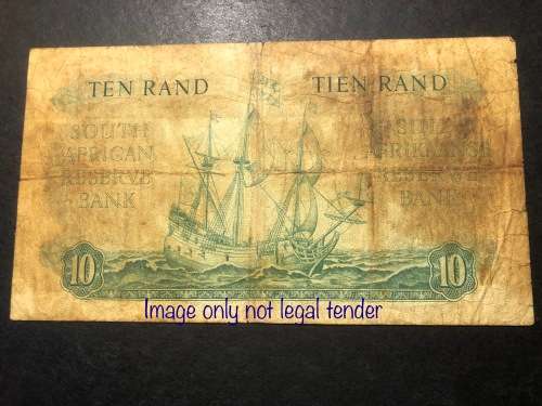 E/A 1962 G Rissik 1st issue Large R10 banknote - Catalogue value R500 in F and R1000 in VF