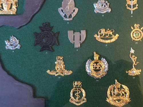 Rare Regimental Badges of the Rhodesian Army display - 20 badges - READ DISCRIPTION!