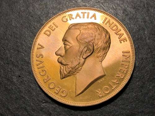 Excellent 1910 dated British Double florin (4 shillings) fantasy strike in copper!