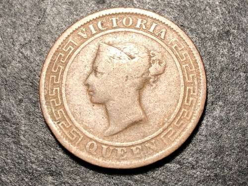 Scarce 1870 Ceylon Bronze 1 cent coin