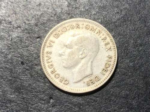 1949 Silver Australian three pence coin