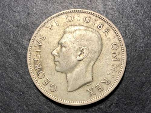 Nice 1945 British 1/2 crown (50%) silver coin