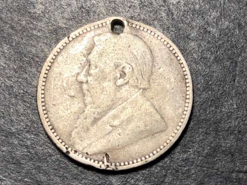 1896 ZAR 6 pence silver coin