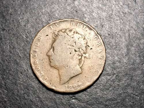 1827 British 1/2 penny coin