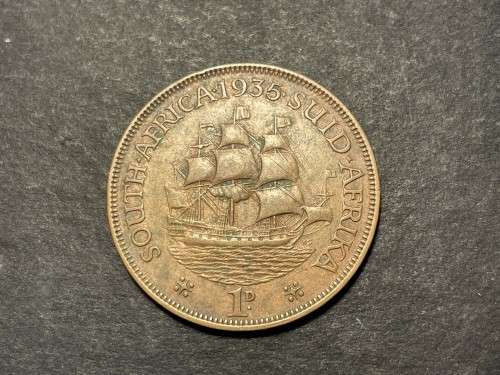 Nice 1935 SA Union 1 penny coin