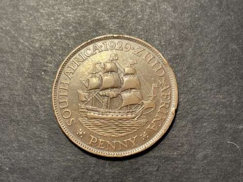 Nice 1929 SA Union 1 penny coin