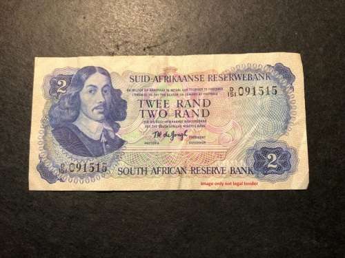Old R5 (five rand) T W de Jongh Banknote - as per photo - lot #1