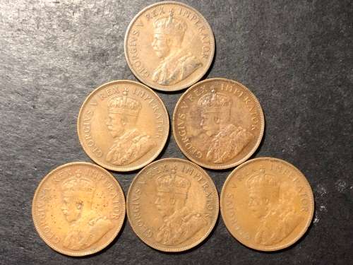 1936 King George V South African 1 penny bronze coin - 6x available - lot 3 of 3