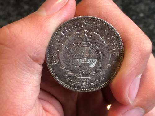 Rare 1895 ZAR half crown in high grade