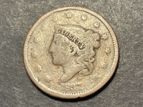 Rare 1837 USA Coronet Head 1 Cent Coin - Very High Catalogue Value