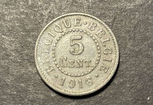 Nice 1916 5 Centimes coin from Belgium