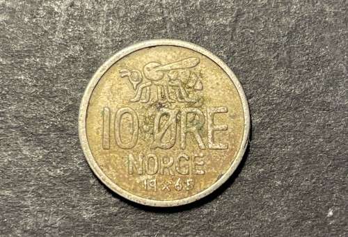 1965 coin 10 Øre from Norway