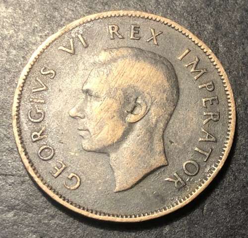 1947 King George VI South African 1 penny bronze coin - 1x Available - lot 1 of 1