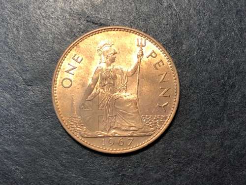 Excellent 1967 UK 1 penny coin