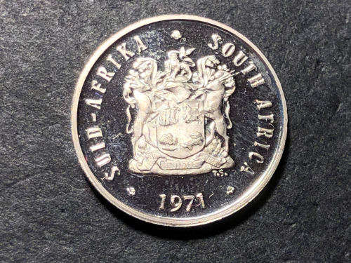 Brilliant Proof 1971 RSA 5 Cent coin