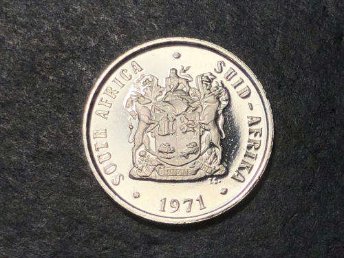 Brilliant Proof 1971 RSA 10 Cent coin