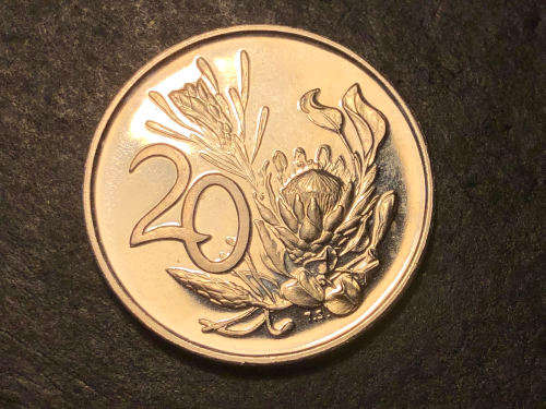 Brilliant Proof 1971 RSA 20 Cent coin