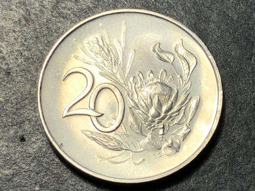 Brilliant Proof 1966 RSA 20 Cent coin