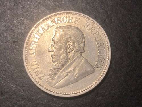 Rare 1895 ZAR Silver half crown (2 1/2 shillings) in high grade - Lot #2