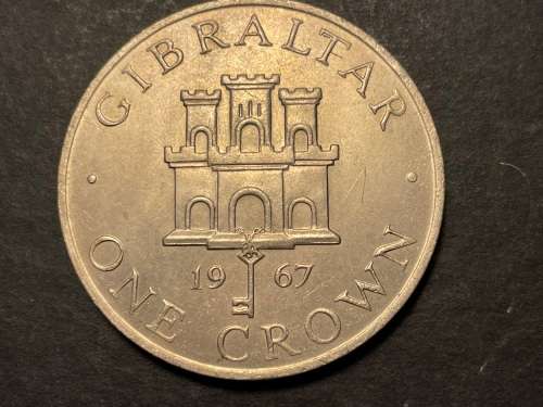 Excellent 1967 one crown coin from Gibraltar