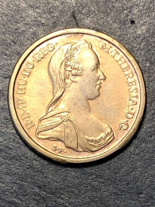 Very unusual Maria Theresia uniface Bronze token/medallion - Much smaller than the 1780 thaler