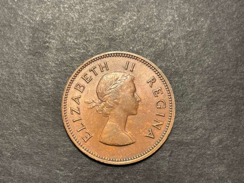 Nice 1960 SA Union 1/2 penny coin - Rainbow toning