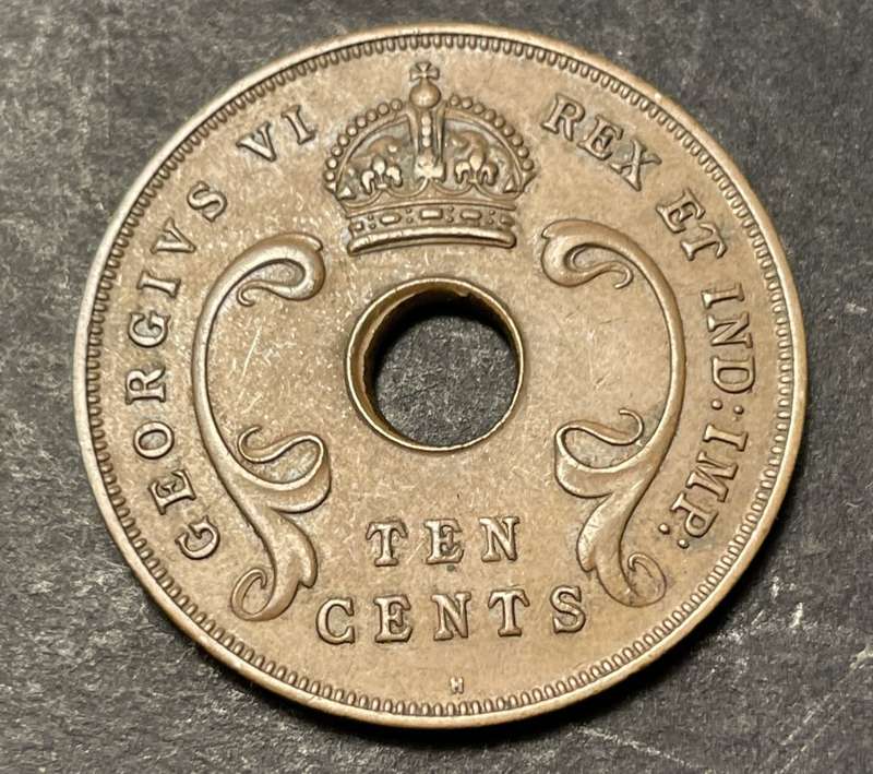 Excellent 1939 10 Cent coin from East Africa