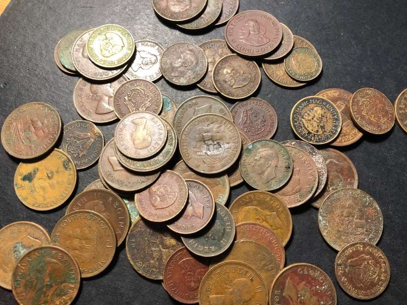 Large Collection of 57 Low grade South African Copper coins - 1926 to 1964