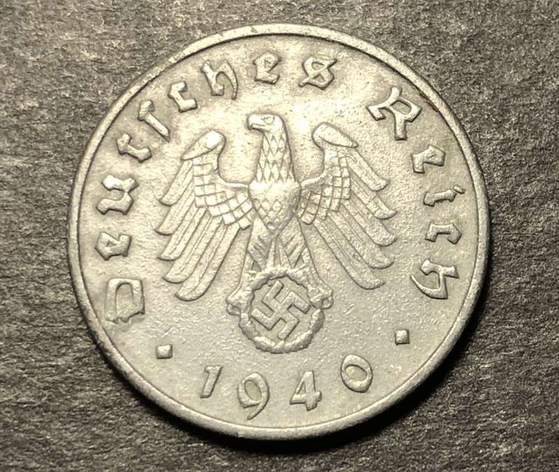 Nice 1940 D WWII Deutrches Reich (Nazi) coin 10 Reichspfennig