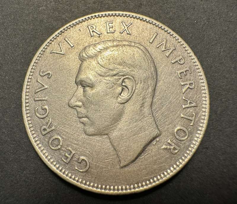 Scarce 1945 SA Union 2 ½ Shillings silver coin - Only 183,406 minted