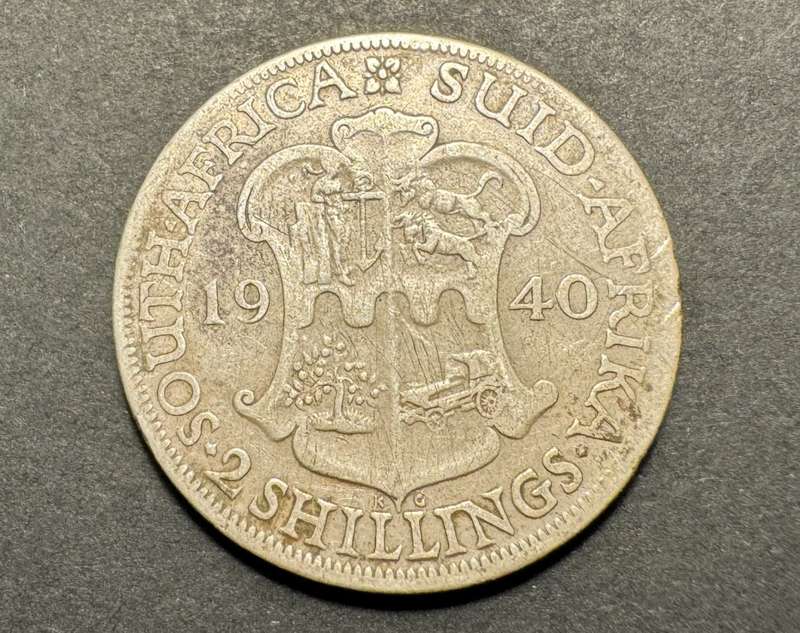 1940 SA Union 2 Shillings silver coin