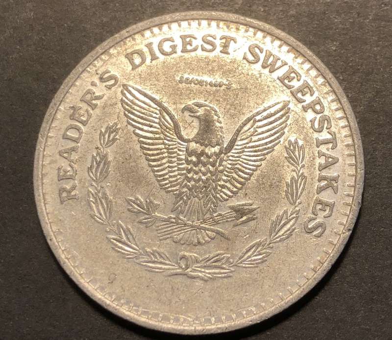 Rare Reader`s Digest Sweepstakes token/medallion - Herns #1220b