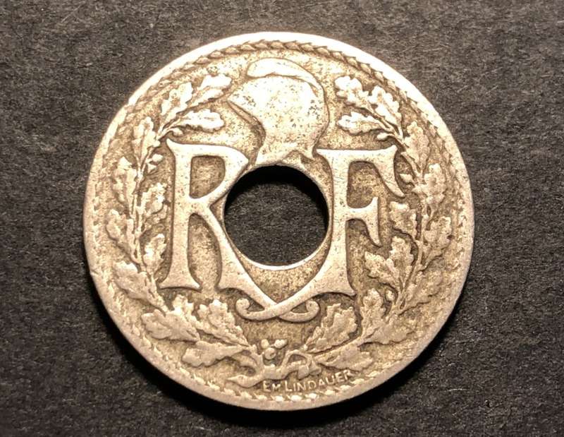 1923 10 Centimes coin from France