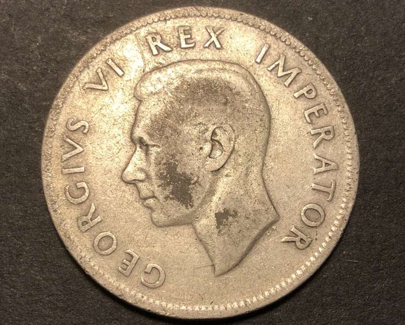1942 SA Union 2 ½ shillings (half crown) silver coin
