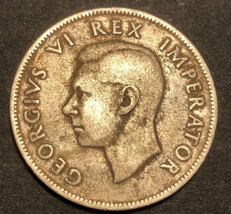 1944 SA Union 2 ½ shillings (half crown) silver coin