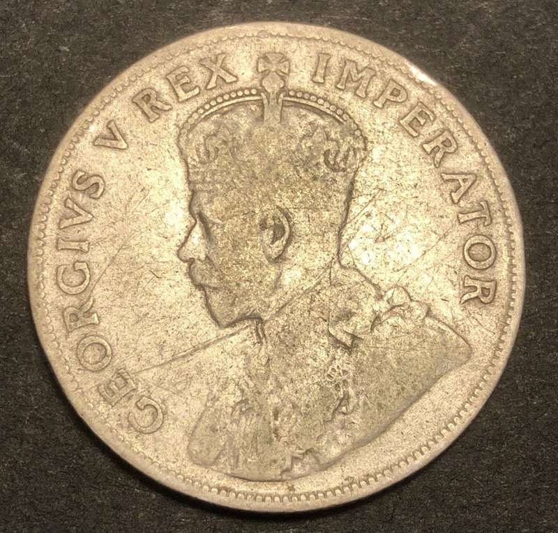 Scarce 1923 SA Union 2 shilling (florin) silver coin