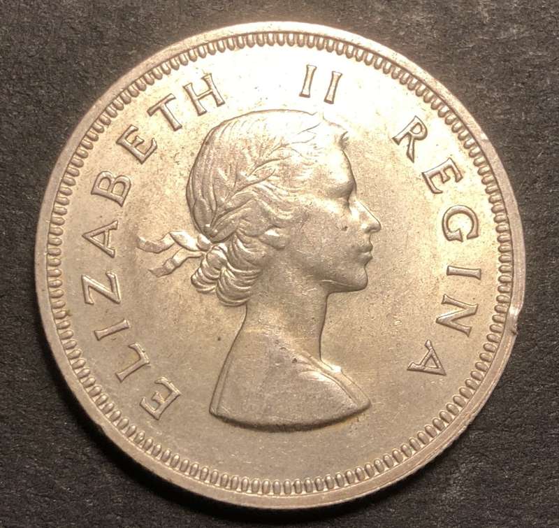 Excellent 1953 SA Union 2 shilling (florin) silver coin