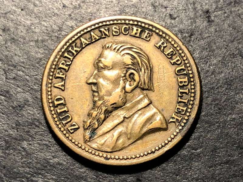 Nice ZAR imitation 1 ponde gambling token/coin - Withers #12 variety - Dated 1896